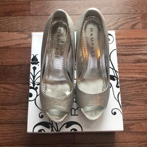 Silver Glittery Platform Heel